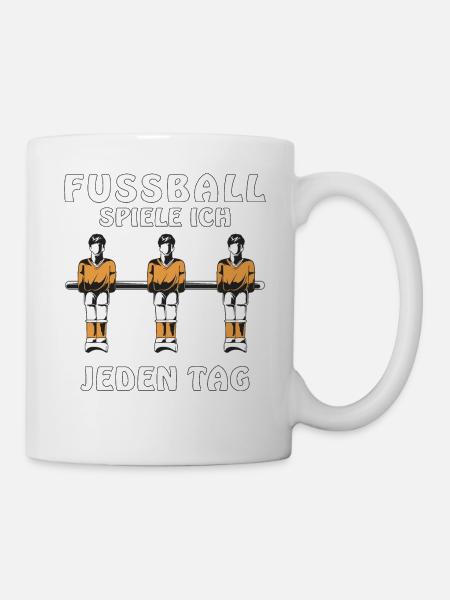 FUSSBALL SPIELE ICH JEDEN TAG - Tasse - Weiß