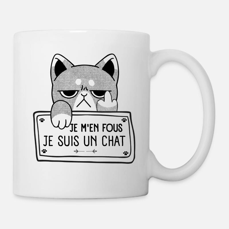 Je M'en Fous Je Suis Un Chat Humour - Mug blanc - blanc