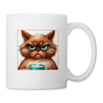 Kaffee Morgenmuffel Mitarbeiter Kaffee Katze - Tasse - Weiß - Rechts