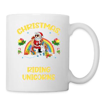 Einhorn Pferde Reitern Weihnachen Liebe Reiten - Tasse - Weiß - Rechts