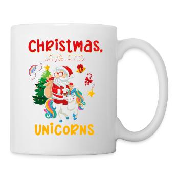 Einhorn Pferde Reitern Weihnachen Liebe Reiten - Tasse - Weiß - Rechts