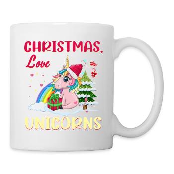 Einhorn Pferde Reitern Weihnachen Liebe Reiten - Tasse - Weiß - Rechts