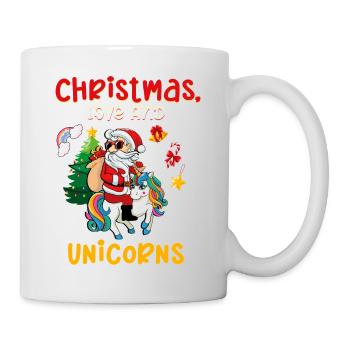 Einhorn Pferde Reitern Weihnachen Liebe Reiten - Tasse - Weiß - Rechts