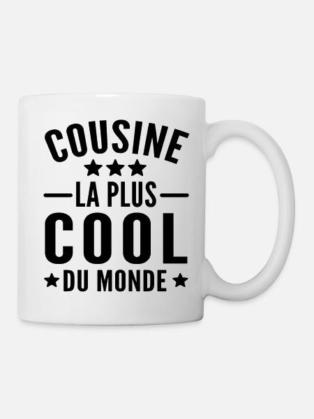 cousine la plus cool du monde / humour cousine - Mug blanc - blanc