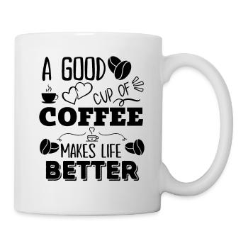 Morgenkaffee Zitate - Eine gute Tasse Kaffee - Tasse - Weiß - Rechts