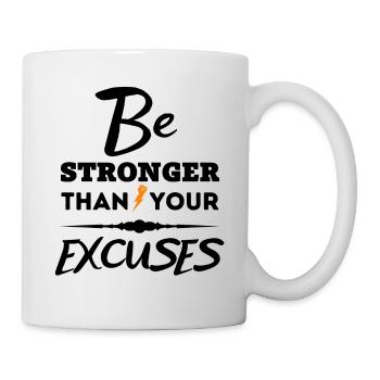 Citation de motivation - Soyez plus fort que vos excuses - Mug blanc - blanc - Droite