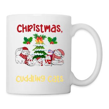 Cat Cuddle Animal Love Christmas, Love Cats - Mug - white - Right