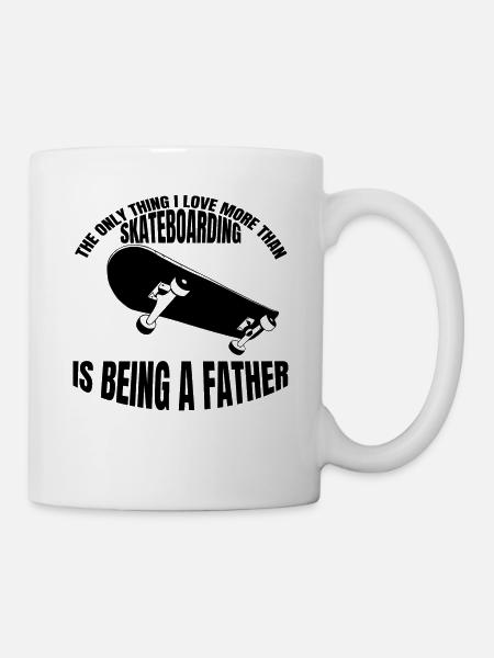 Skateboard Papa Longboard Père Patinage Papa Skater - Mug blanc - blanc