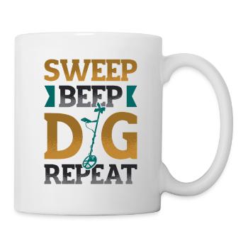Sweep Beep Dig Répéter Chasse au trésor Metal - Mug blanc - blanc - Droite