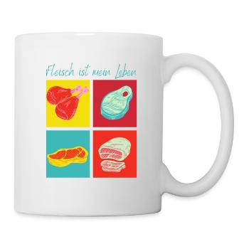 La viande mange la vie - Mug blanc - blanc - Droite