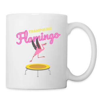 Lustiges und Süßes Trampolin Design mit Flamingo - Tasse - Weiß - Rechts