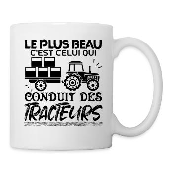 Tracteur Fan de tracteur J'aime les tracteurs - Mug blanc - blanc - Droite