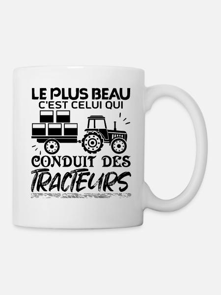 Tracteur Fan de tracteur J'aime les tracteurs - Mug blanc - blanc