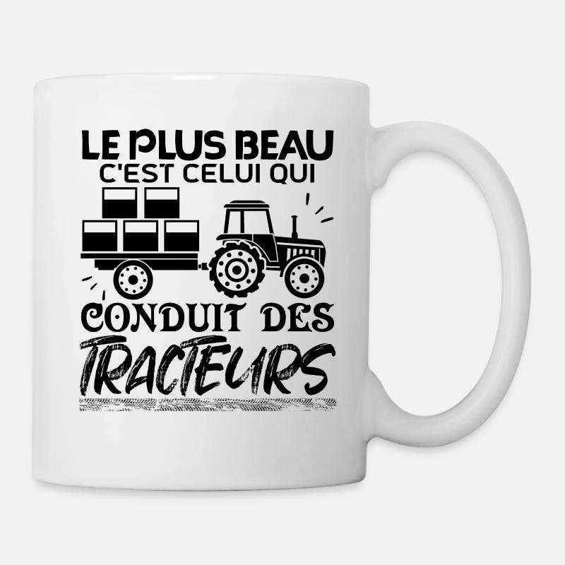 Tracteur Fan de tracteur J'aime les tracteurs - Mug blanc - blanc