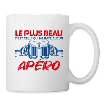c'est l'heure de l'apéro | apéro à vie Apéritif - Mug blanc - blanc - Droite