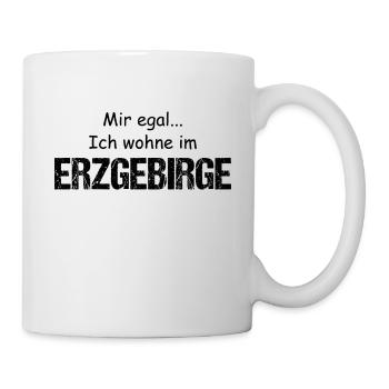 Erzgebirge Wohnen Egal - Tasse - Weiß - Rechts