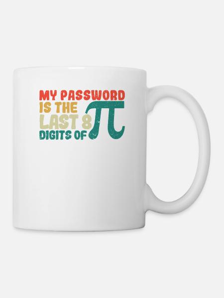 Mon mot de passe correspond aux 8 derniers chiffres de Pi - Mug blanc - blanc