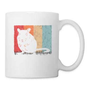 Gerbil Retro Rennratte Vintage Rennmaus - Tasse - Weiß - Rechts