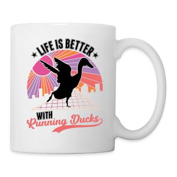 La vie est meilleure avec les canards qui courent - Mug blanc - blanc - Droite