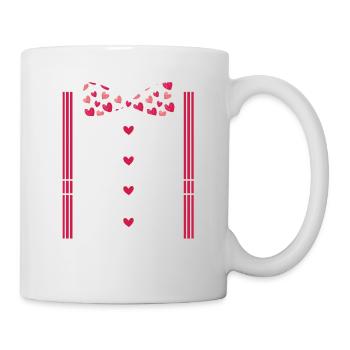 Bretelles de Saint-Valentin et nœud papillon - Mug blanc - blanc - Droite