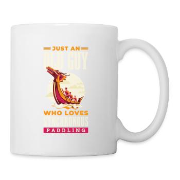 Nur Ein Alter Mann, Der Das Synchronpaddeln Liebt - Tasse - Weiß - Rechts