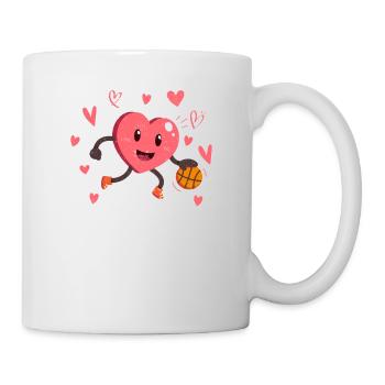 Valentinstag Herz Dunking Basketballspieler - Tasse - Weiß - Rechts