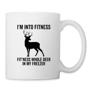 Je suis dans le fitness fit’ness cerf entier dans mon congélateur - Mug blanc - blanc - Droite