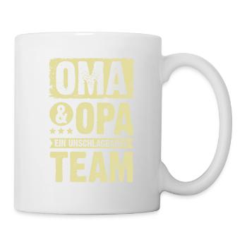 oma und opa team - Tasse - Weiß - Rechts