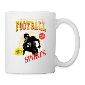 American Football Spieler Vintage Retro USA Sport - Tasse - Weiß - Rechts