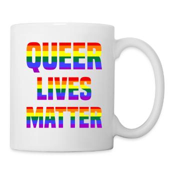 Queer Lives Matter Arc-en-ciel - Mug blanc - blanc - Droite