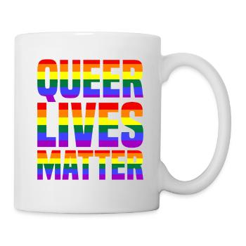 Queer Lives Matter Arc-en-ciel - Mug blanc - blanc - Droite
