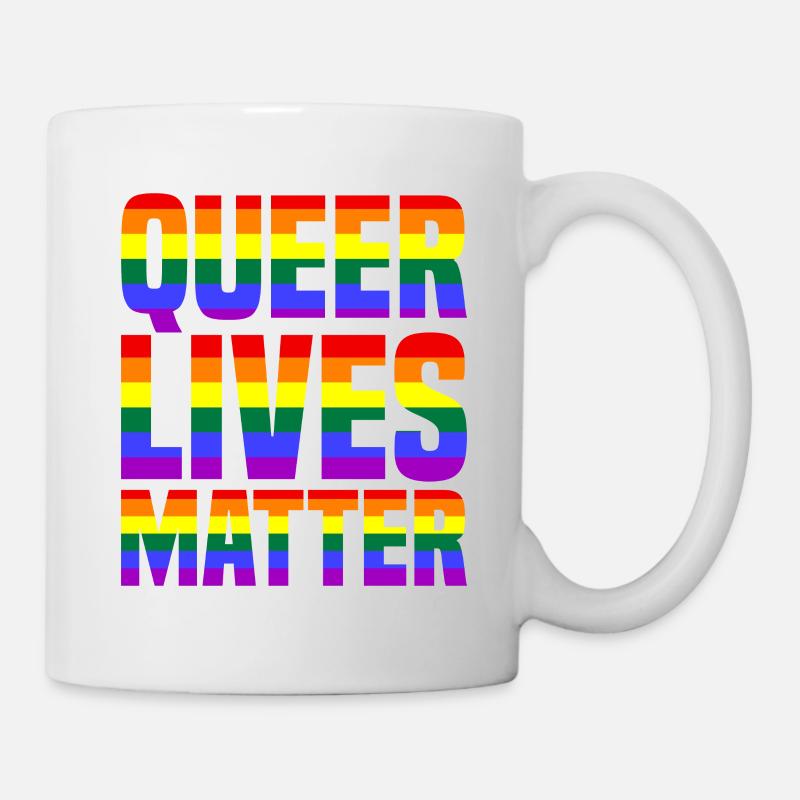 Queer Lives Matter Regenbogen - Tasse - Weiß