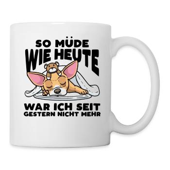 Chiweenie Hund Mit Kuscheltier Schlaf Schlummern - Tasse - Weiß - Rechts