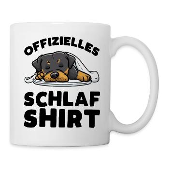 Rottweiler Hund Schlaf Schlafen Schlummern - Tasse - Weiß - Rechts