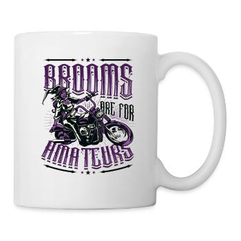 Brooms are for amateurs, Halloween witch motorcycle - Mug - white - Right