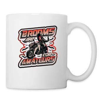 Brooms are for amateurs Halloween witch motorcycle - Mug - white - Right