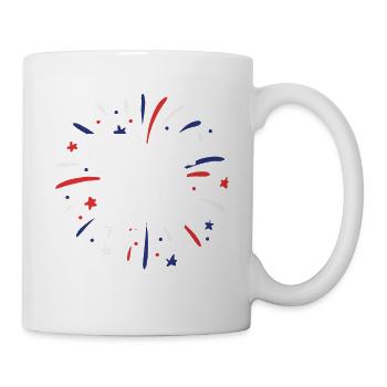Auf Geht's! 4. Juli Feuerwerkskörper Independence - Tasse - Weiß - Rechts