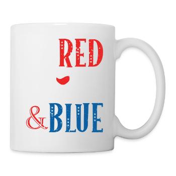Vin rouge et boisson bleue au 4 juillet - Mug blanc - blanc - Droite