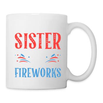 Wird Schwester Für Feuerwerk 4. Juli Feminist - Tasse - Weiß - Rechts
