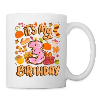 It's my 3 birthday autumn maple leaf autumn - Mug - white - Right