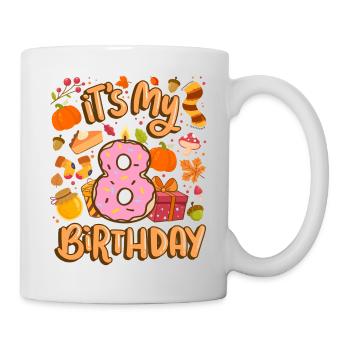 It's my 8 birthday autumn maple leaf autumn - Mug - white - Right