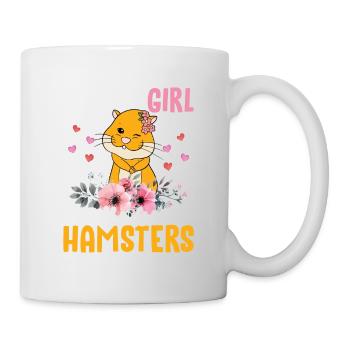 just girls who loves hamster - Mug - white - Right