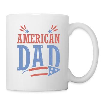 All American Dad 4. Juli Feuerwerkskörper - Tasse - Weiß - Rechts