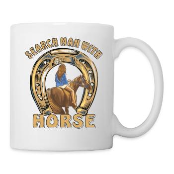 SEARCH MAN WITH HORSE - Tasse - Weiß - Rechts
