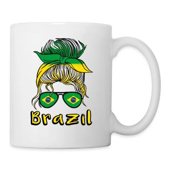 Brésil Football féminin 2022 Drapeau brésilien - Mug blanc - blanc - Droite