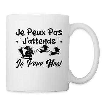 je peux pas j'ai j'attends le père noël.Cadeau, - Mug blanc - blanc - Droite