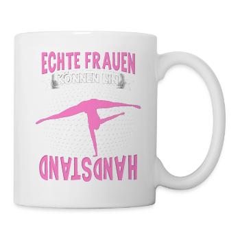 Handstände Turnerin Damen Mädchen Turner Kopfüber - Tasse - Weiß - Rechts