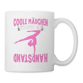Handstände Turnerin Damen Mädchen Turner Kopfüber - Tasse - Weiß - Rechts
