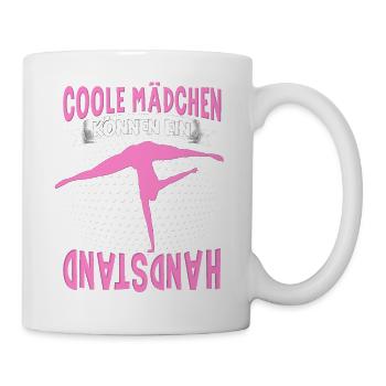 Handstände Turnerin Damen Mädchen Turner Kopfüber - Tasse - Weiß - Rechts