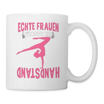 Handstände Turnerin Damen Mädchen Turner Kopfüber - Tasse - Weiß - Rechts